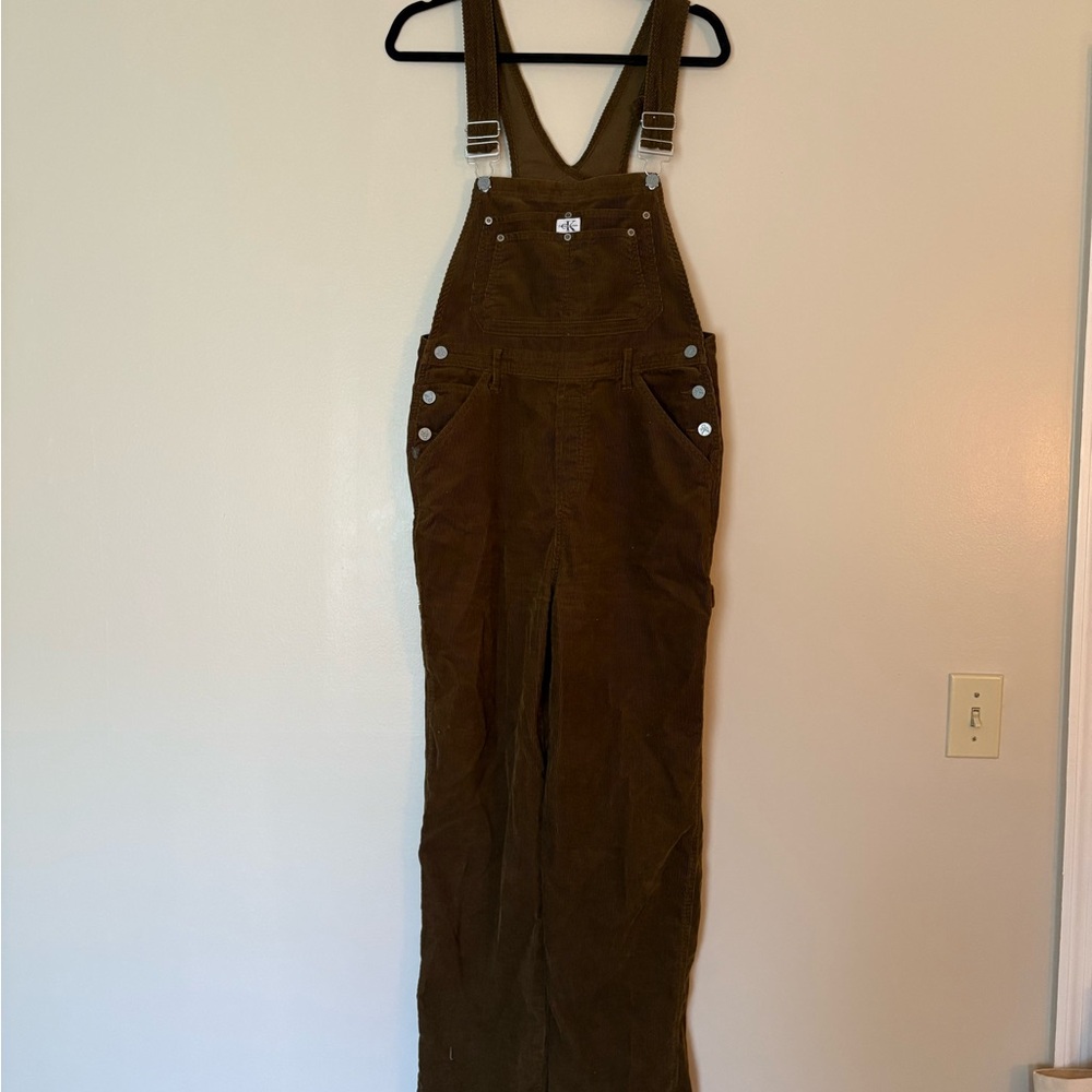 Calvin Klein Dark Green Women's Corduroy Overalls
